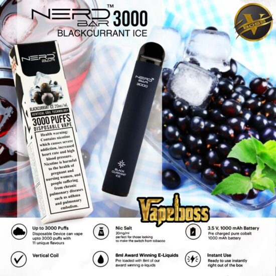 Nerd Bar Blackcurrant Ice 3000 Puffs