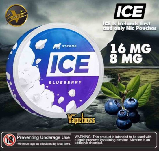 Ice Nicotine Pouches-Snus Blueberry Strong