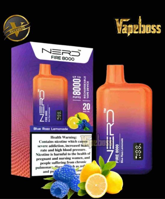 Nerd Fire Blue Razz Lemonade 8000 Puffs Disposable