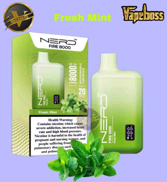 Nerd Fire Fresh Mint 8000 Puffs Disposable Vape