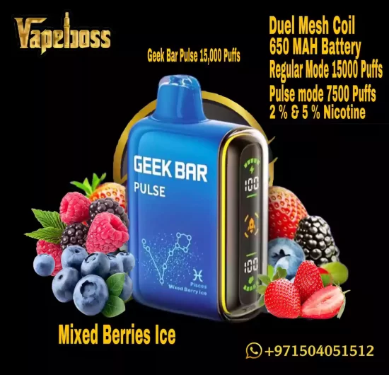 Geek Bar Pulse Mixed Berries Ice 15000 Puffs Dubai UAE