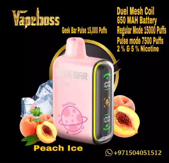 Geek Bar Pulse Peach Ice 15000 Puffs Dubai UAE